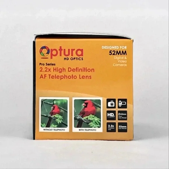 Optura HD 52mm 2.2x Telephoto Lens NEW in Box - Picture 5 of 6